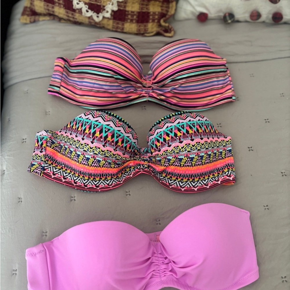 Colorful Strapless Bikini Tops